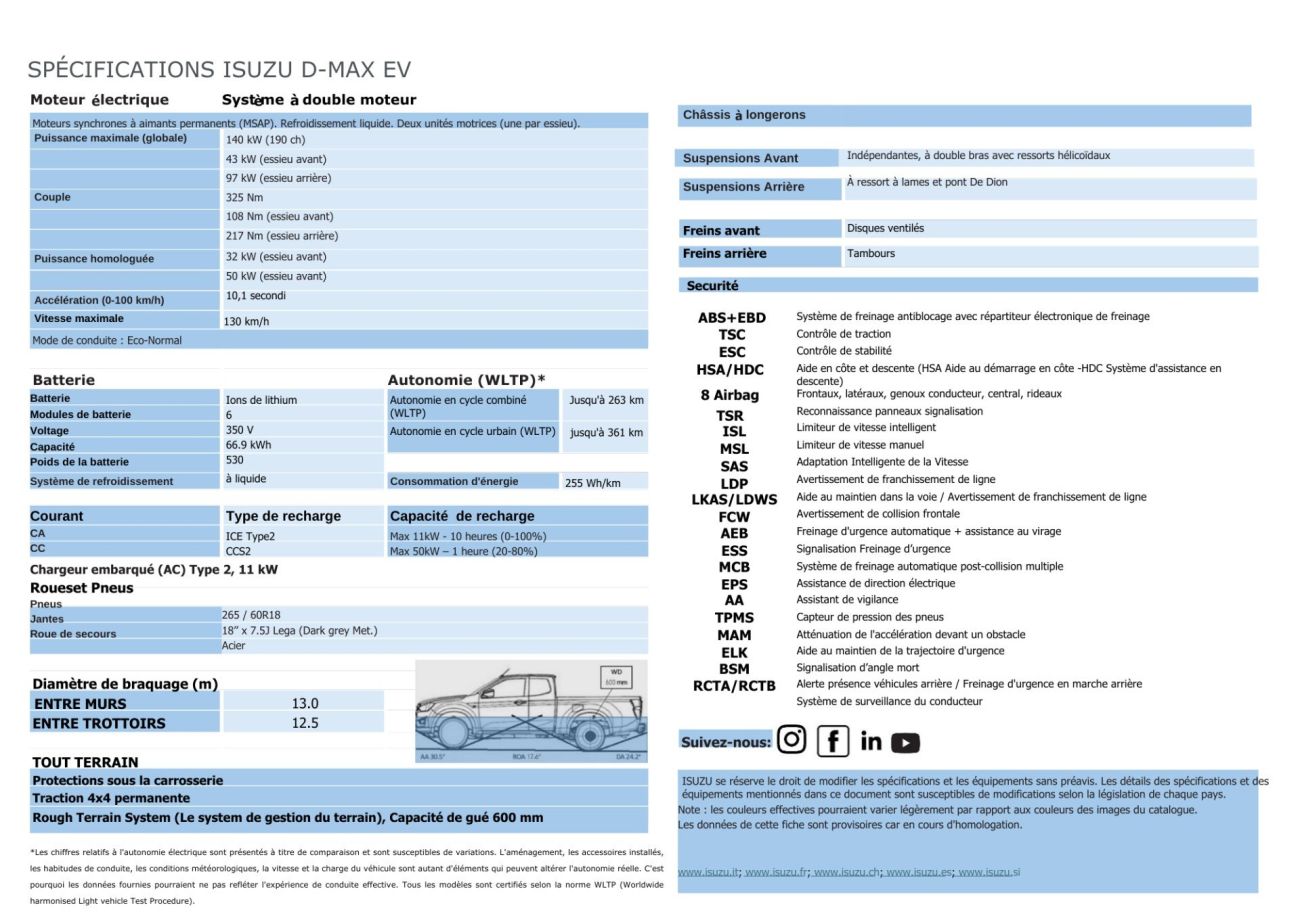 Mandataire ISUZU D-MAX NOUVEAU SPACE EV