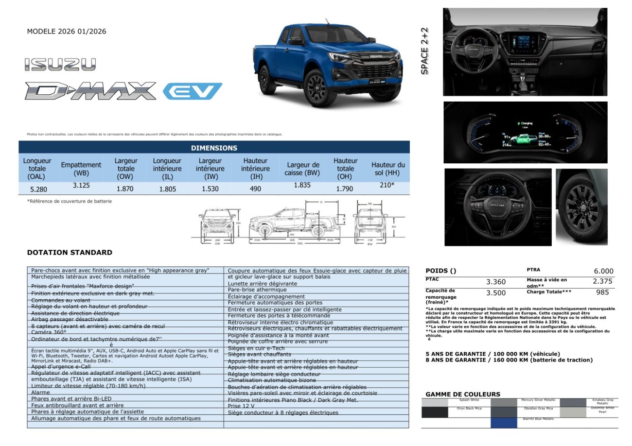 Mandataire ISUZU D-MAX NOUVEAU SPACE EV
